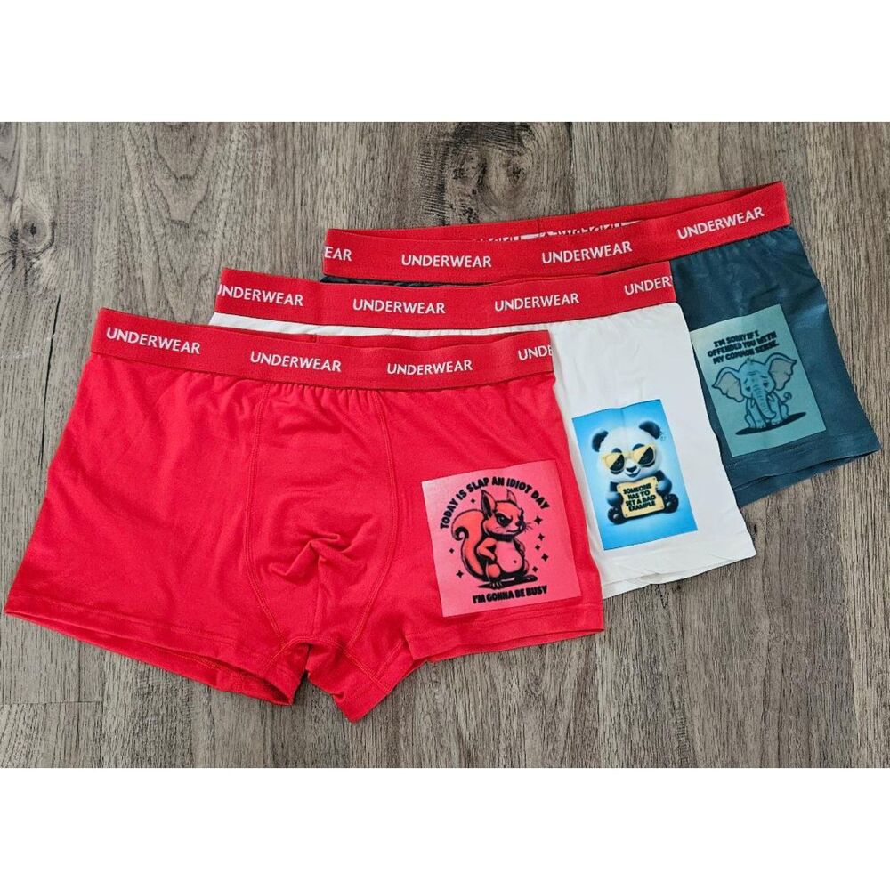 New 3 Pair Boys Mens Teen Underwear Bikini Boxer Briefs Sarcastic Quotes Sz 16Y